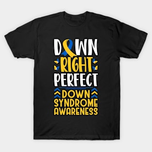 Down Syndrome Support Awareness Down Right Perfect T-Shirt